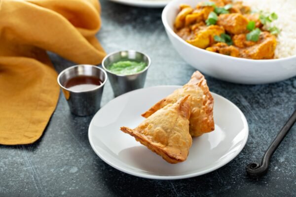 Indian samosas with vegetable filling